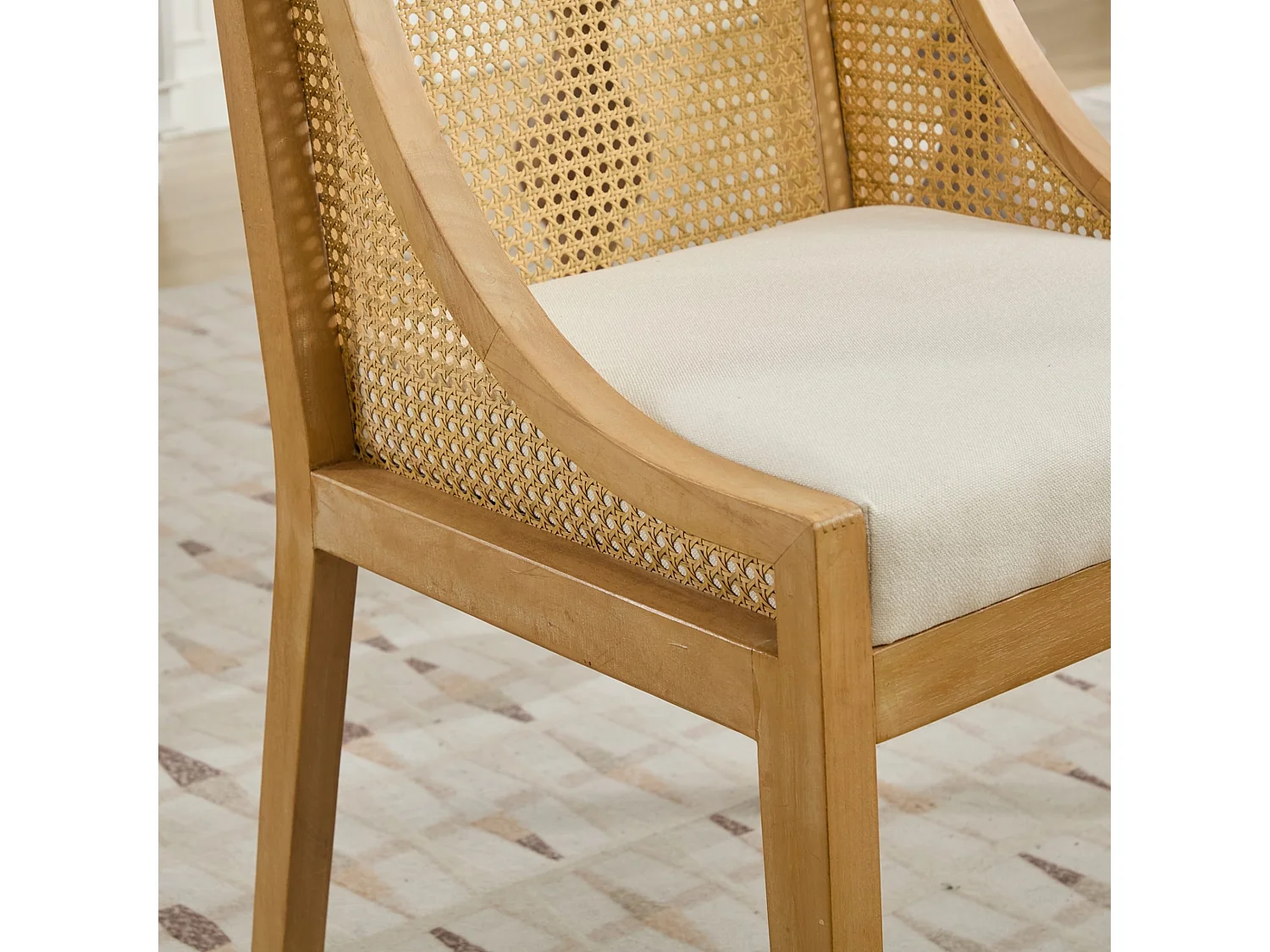 Lot de 1 chaises de salle à manger avec design sans accoudoirs et cadre en bois
