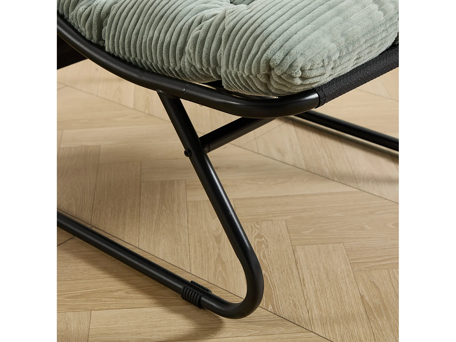 Fauteuil de Jardin avec Repose-Pieds Ottoman, Rembourrage Épais et Siège Respirant - Style Moderne Vert Clair