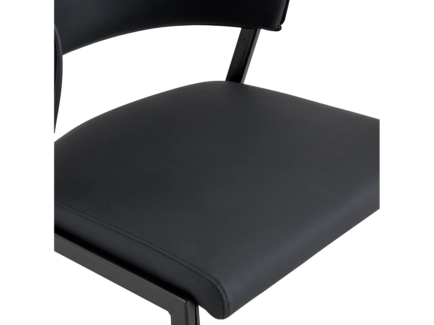 Moderne Gestoffeerde Eetkamerstoelen met Gebogen Rugleuning en Metalen Poten, Set van 2