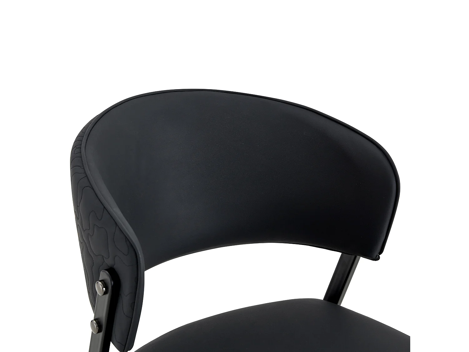 Moderne Gestoffeerde Eetkamerstoelen met Gebogen Rugleuning en Metalen Poten, Set van 2