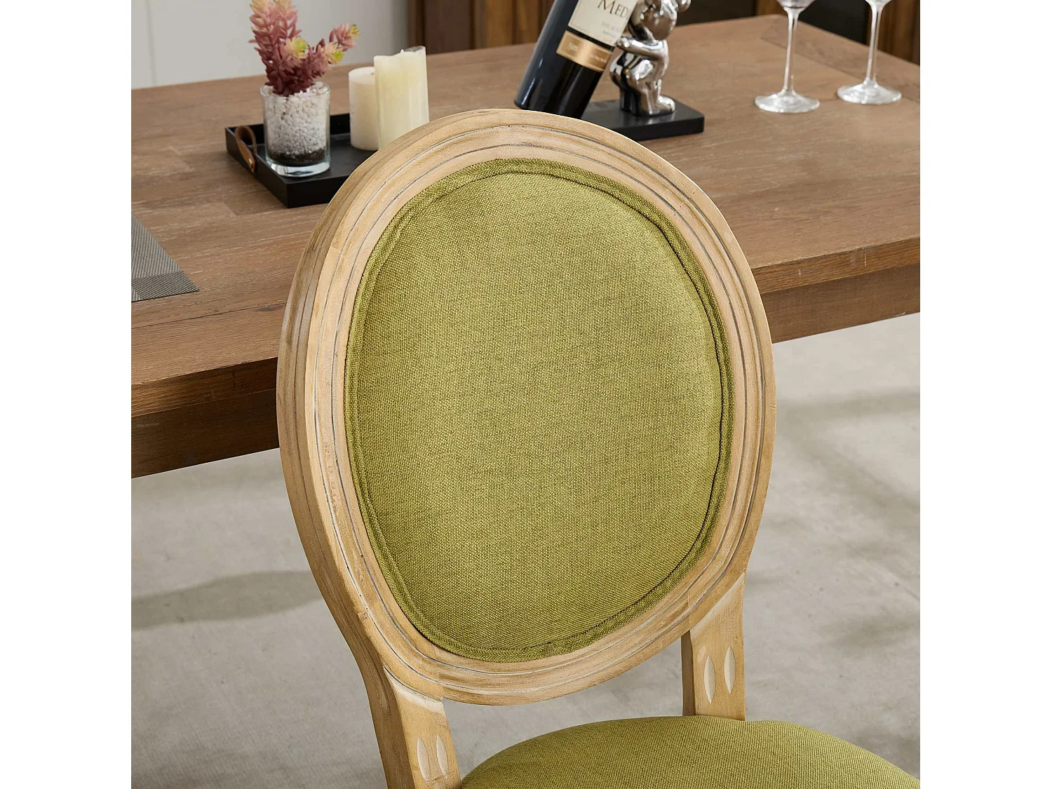 Franse Vintage Linnen Eetkamerstoelen, Set van 2 - Elegant Ontwerp, Zacht Gevoel, Stevige Constructie