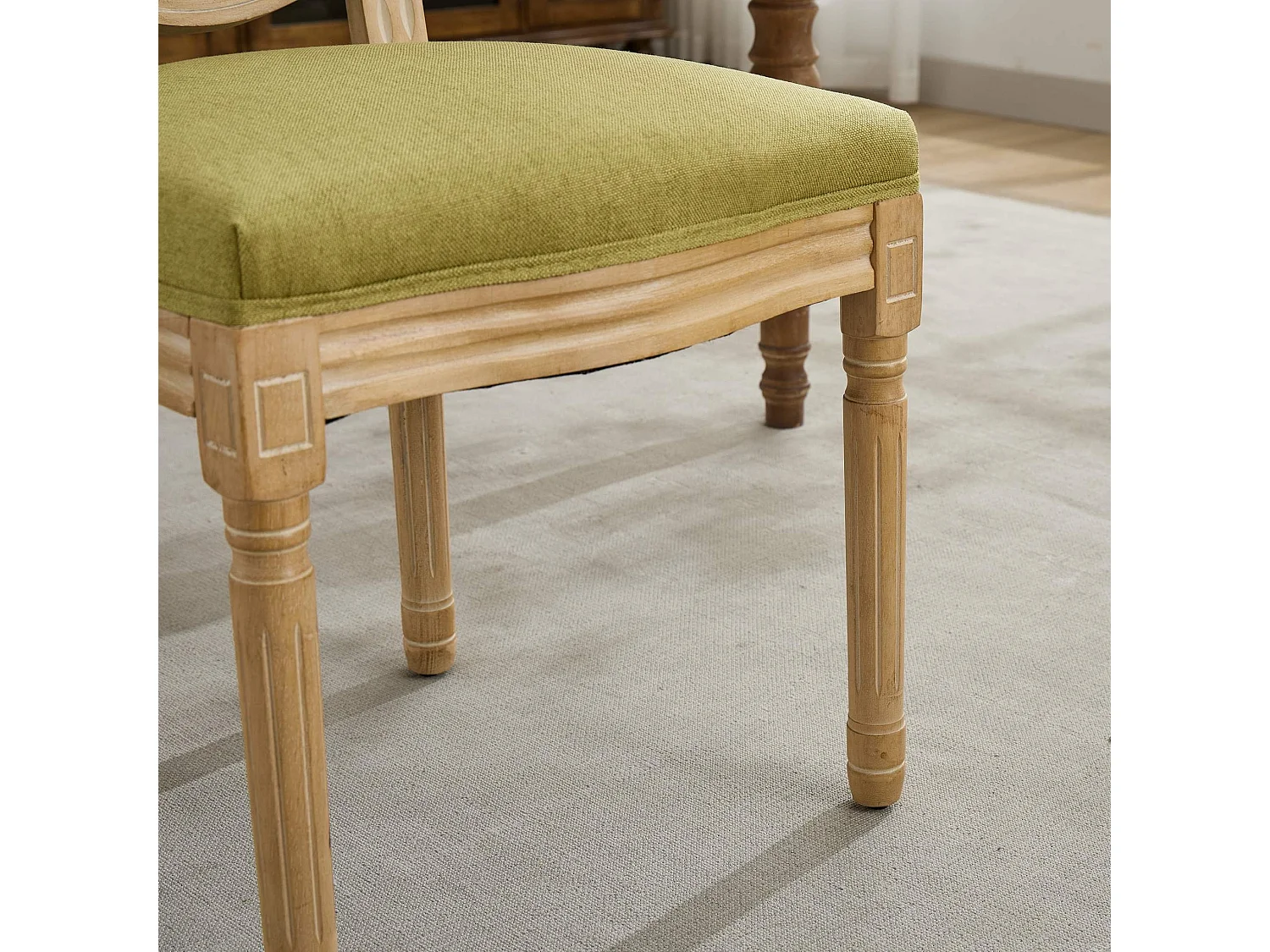 Franse Vintage Linnen Eetkamerstoelen, Set van 2 - Elegant Ontwerp, Zacht Gevoel, Stevige Constructie