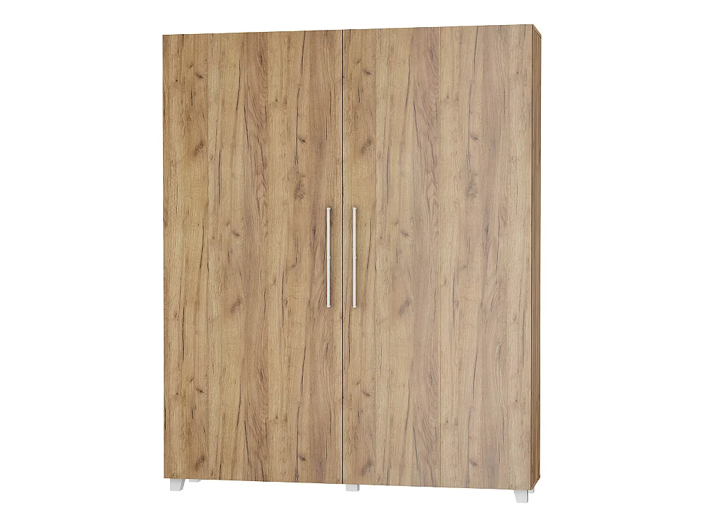 Lit escamotable vertical TEDDY 160 x 200 cm chêne craft doré avec sommier