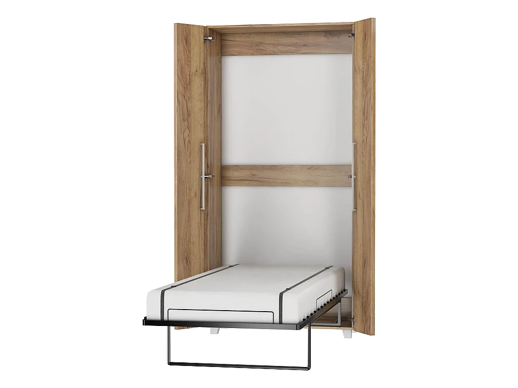Letto a scomparsa verticale TEDDY 90 x 200 cm rovere craft dorato con rete
