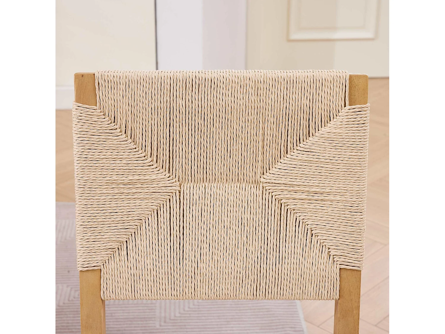 Set van 2 eetkamerstoelen met ontwerp zonder armleuningen en houten frame