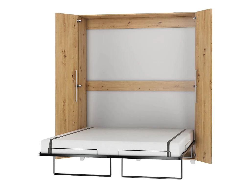 Lit escamotable vertical TEDDY 160 x 200 cm chêne artisan avec sommier