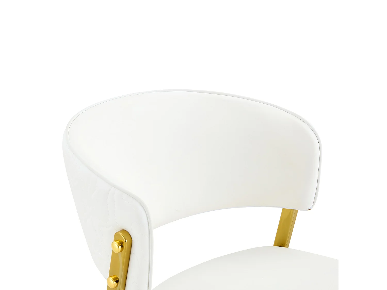 Ensemble de 2 chaises de salle à manger modernes avec dossier rembourré courbé, revêtement en PU et pieds en métal