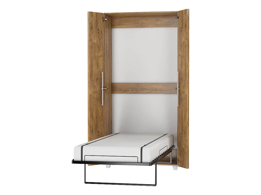 Letto a scomparsa verticale TEDDY 90 x 200 cm rovere borgogna con rete