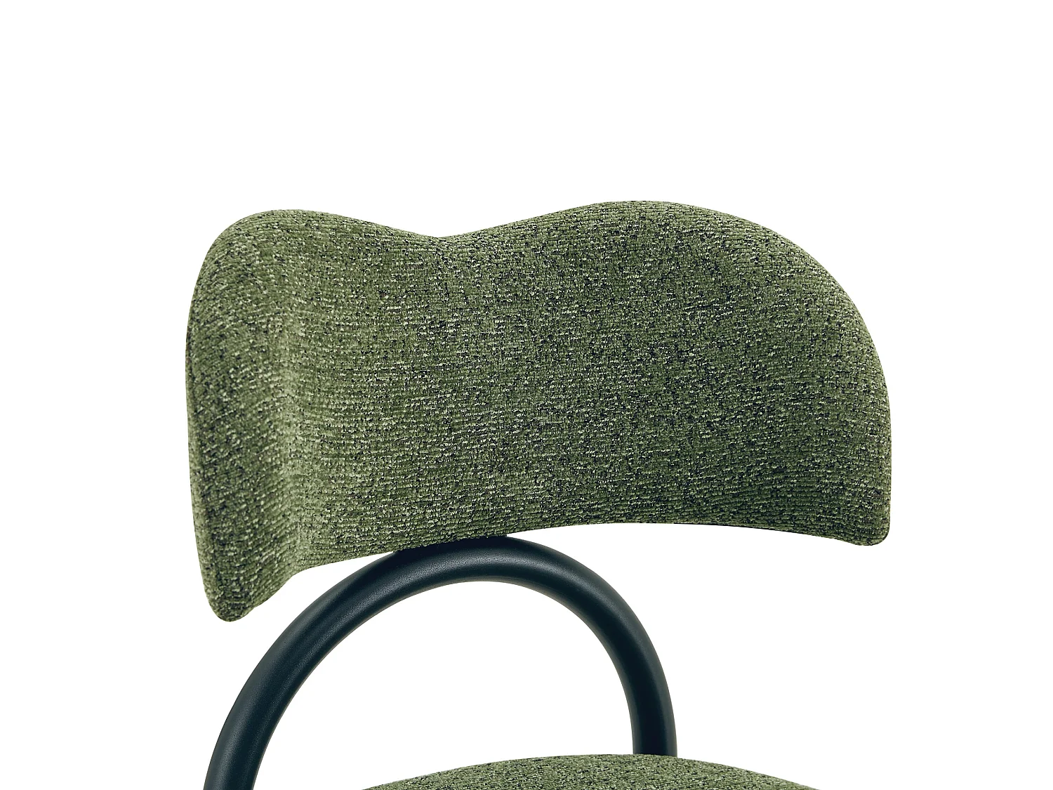 Moderne Gestoffeerde Eetkamerstoelen met Gebogen Rugleuning en Metalen Poten, Set van 2