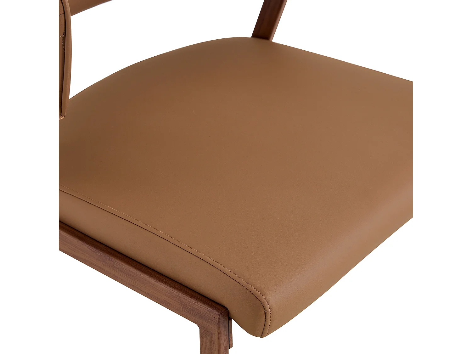 Chaises de salle à manger modernes avec dossier courbé rembourré, revêtement en PU et pieds en métal, ensemble de 2