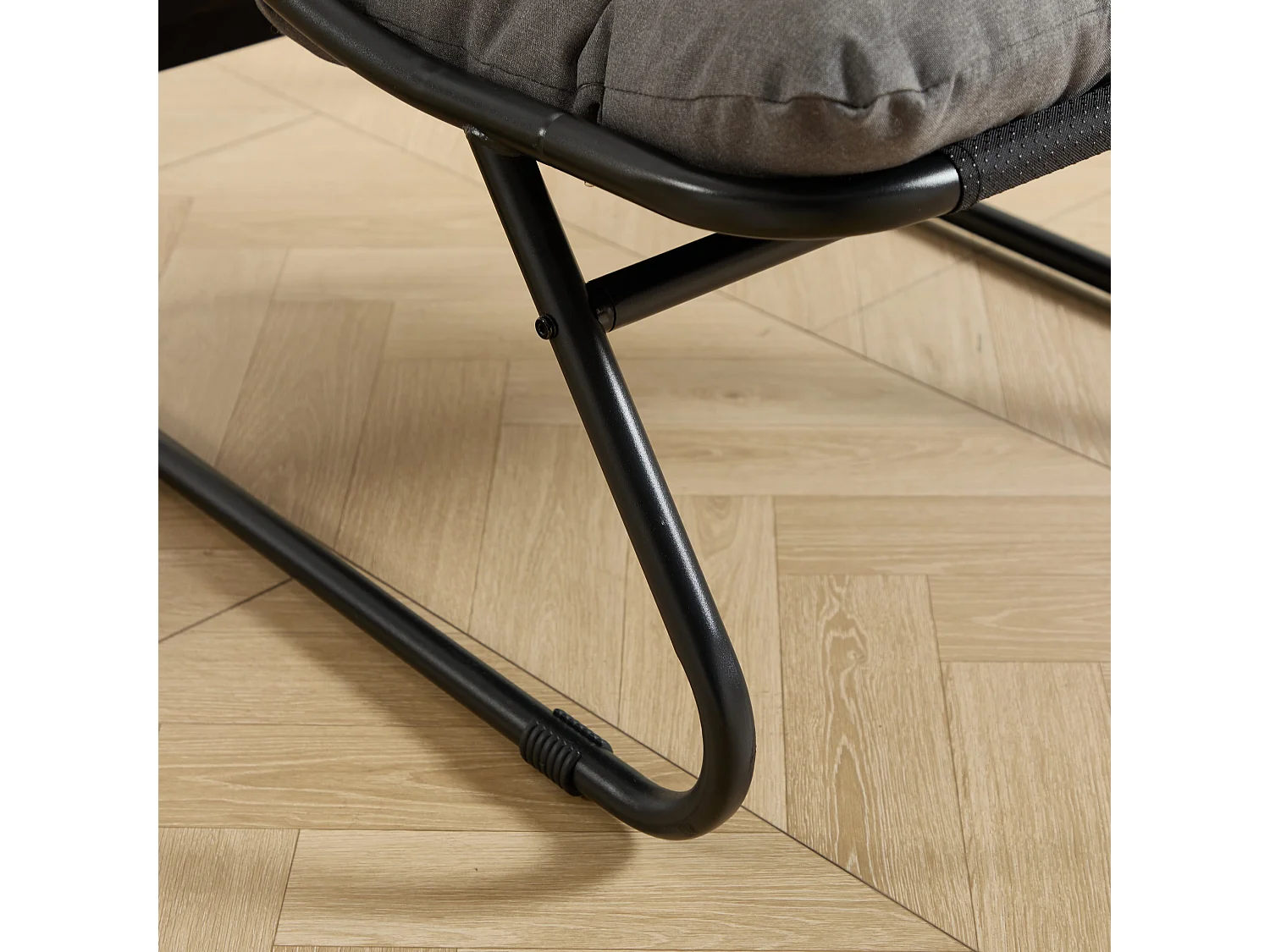 Fauteuil de salon d'extérieur avec repose-pieds ottoman, rembourrage épais et siège respirant - Style moderne gris