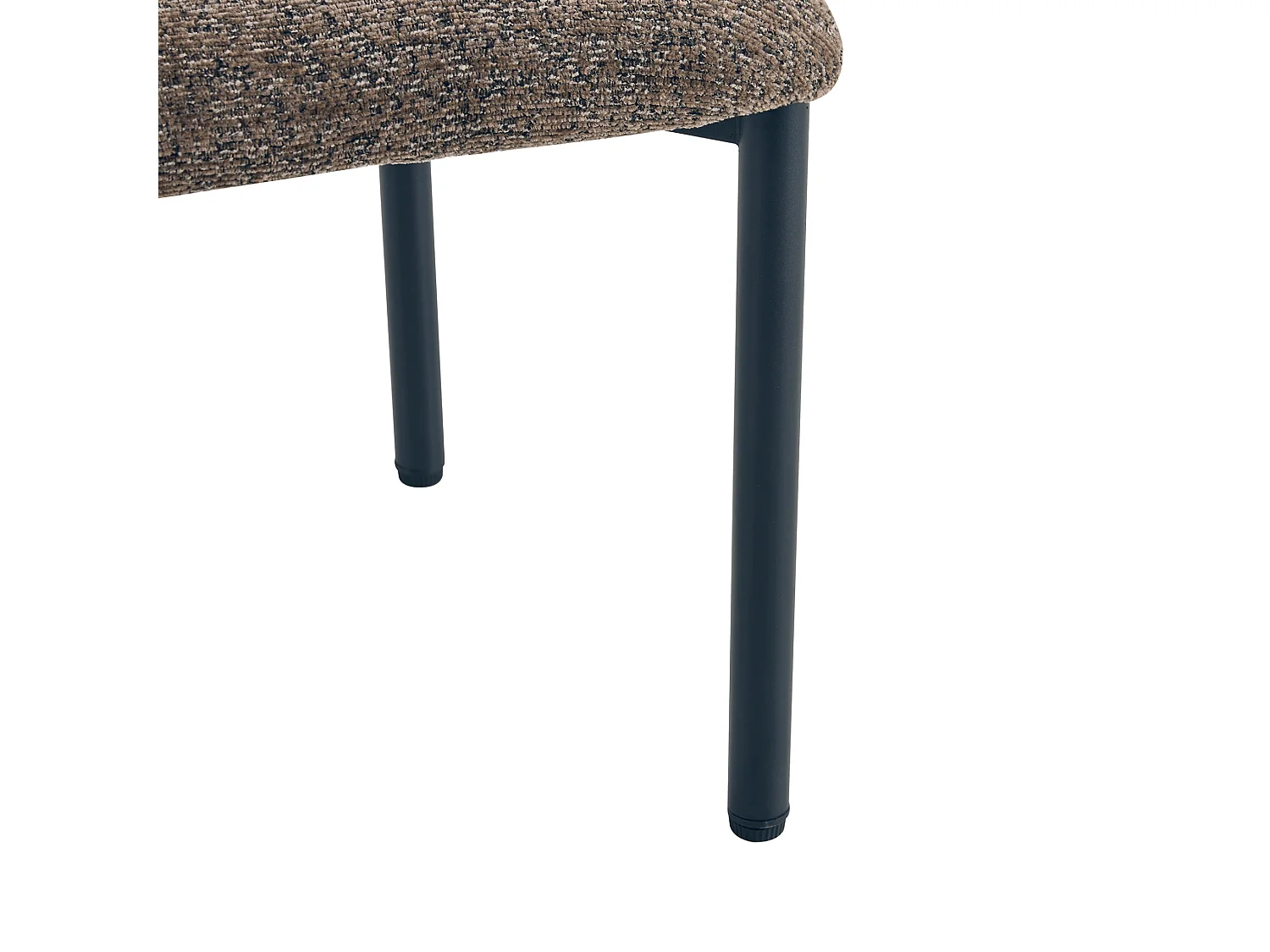 Moderne Gestoffeerde Eetkamerstoelen met Gebogen Rugleuning en Metalen Poten, Set van 2