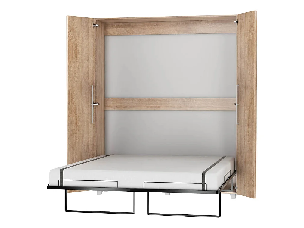Lit escamotable vertical TEDDY 160 x 200 cm chêne sonoma avec sommier
