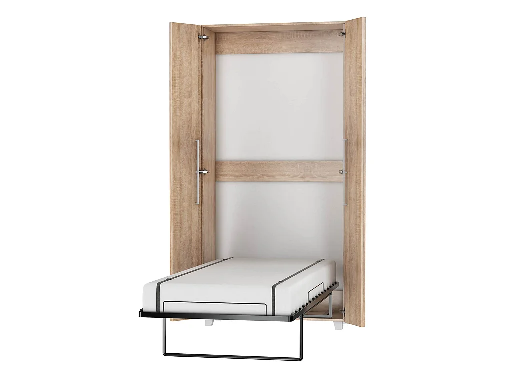 Letto a scomparsa verticale TEDDY 90 x 200 cm rovere sonoma con rete