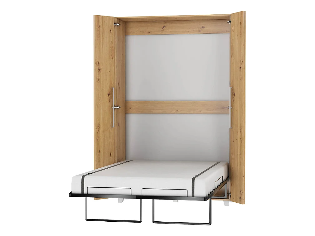 Lit escamotable vertical TEDDY 120 x 200 cm chêne artisan avec sommier