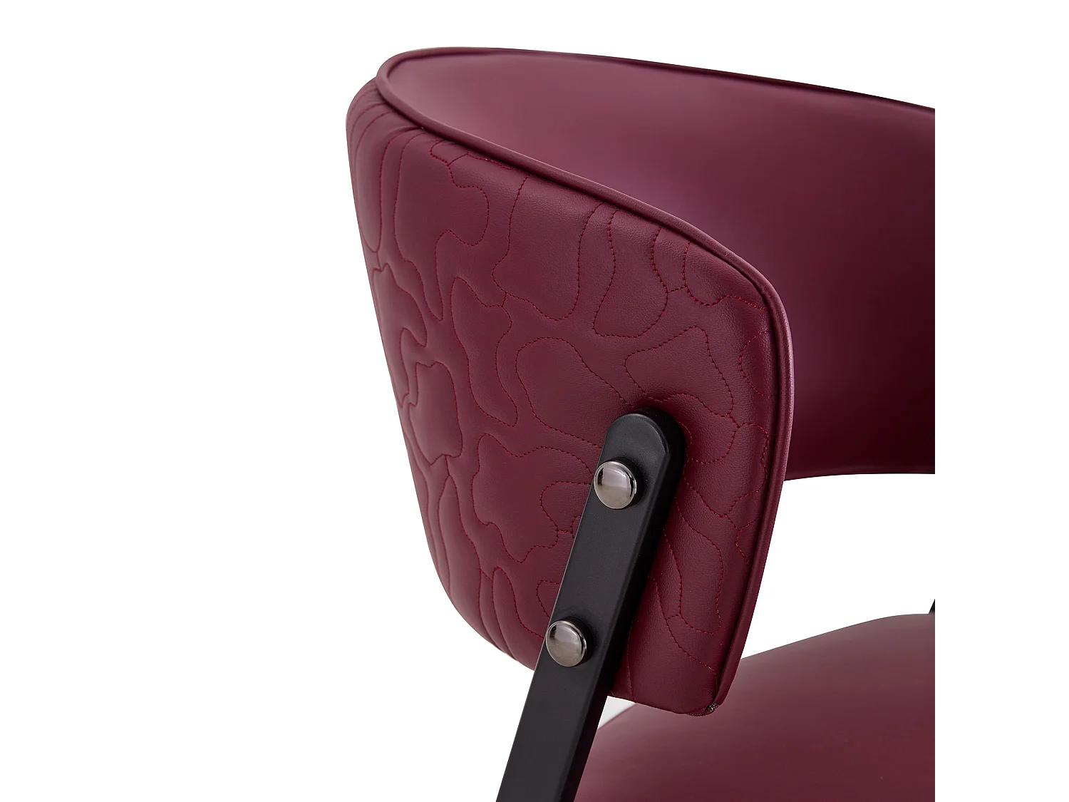Chaises de Salle à Manger Rembourrées Modernes avec Dossier Courbé, Revêtement en PU et Pieds en Métal, Lot de 2