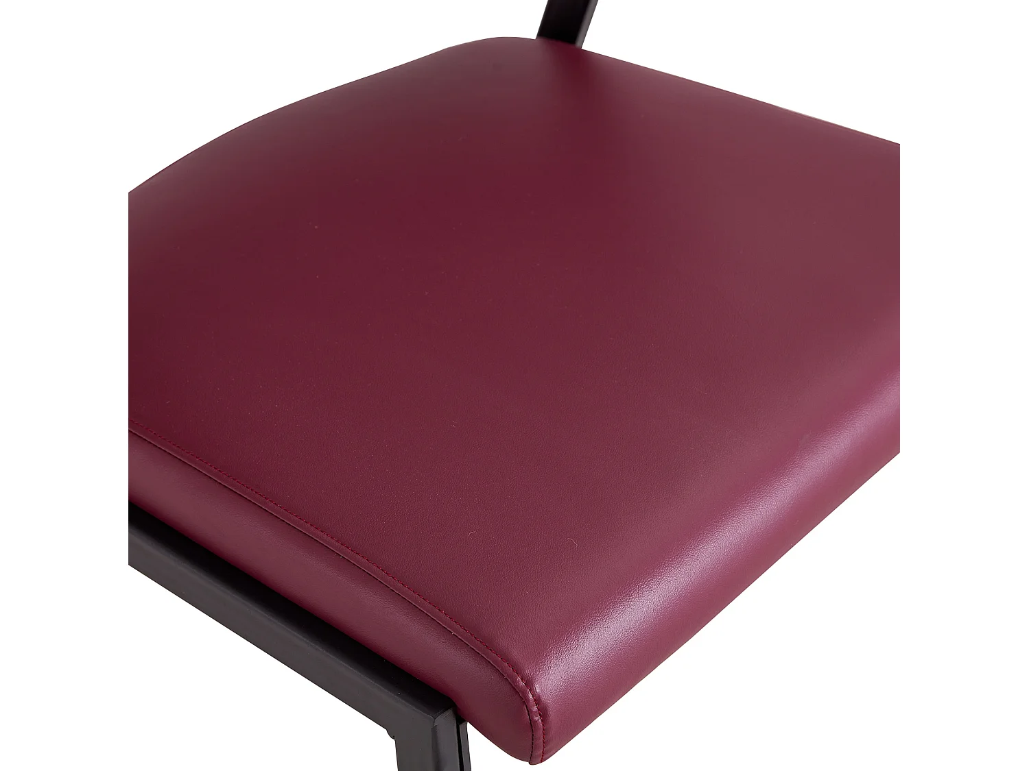 Chaises de Salle à Manger Rembourrées Modernes avec Dossier Courbé, Revêtement en PU et Pieds en Métal, Lot de 2