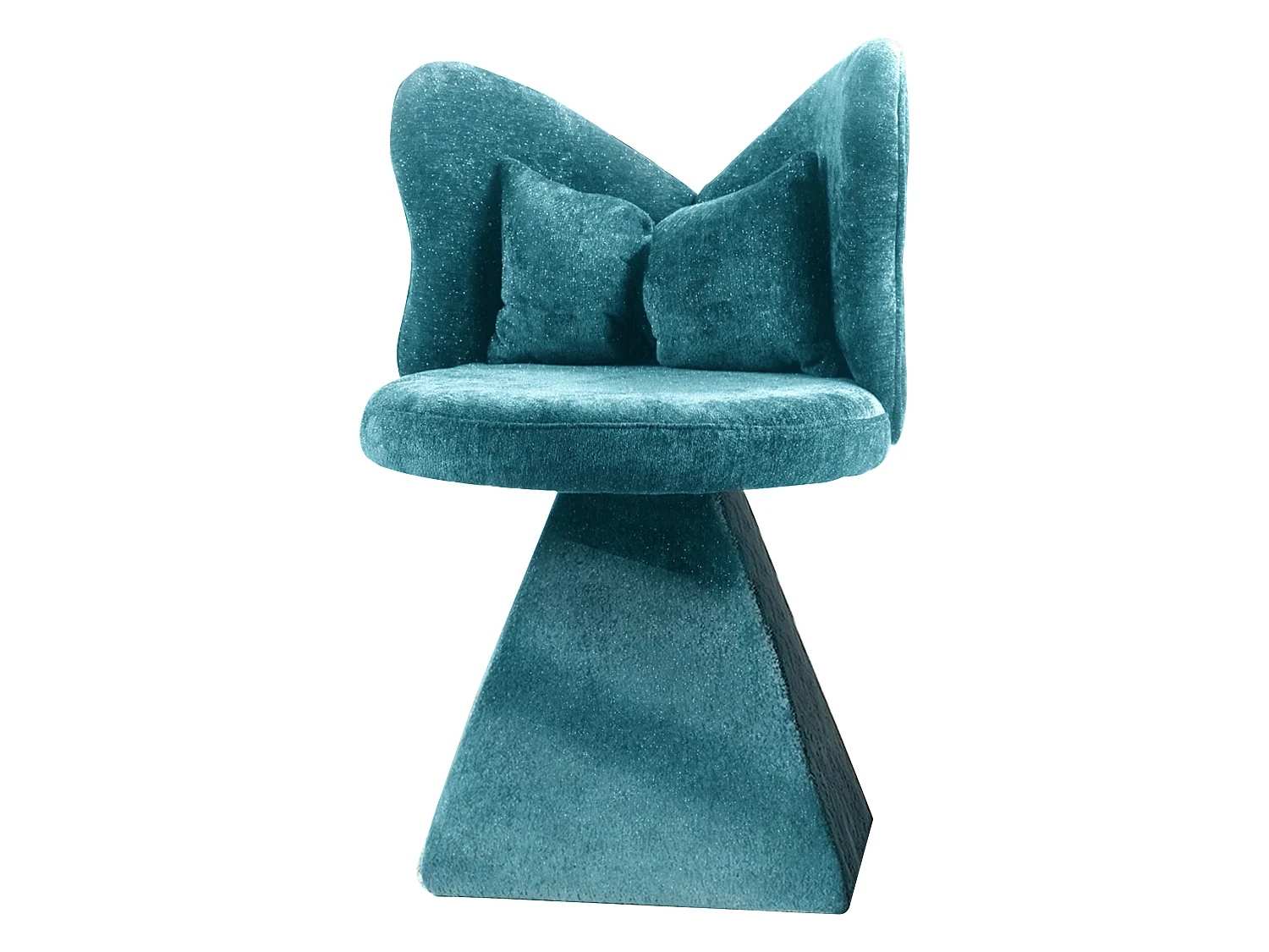 Chaise de coiffeuse pivotante avec dossier en forme de papillon, rotation à 360° et base triangulaire stable