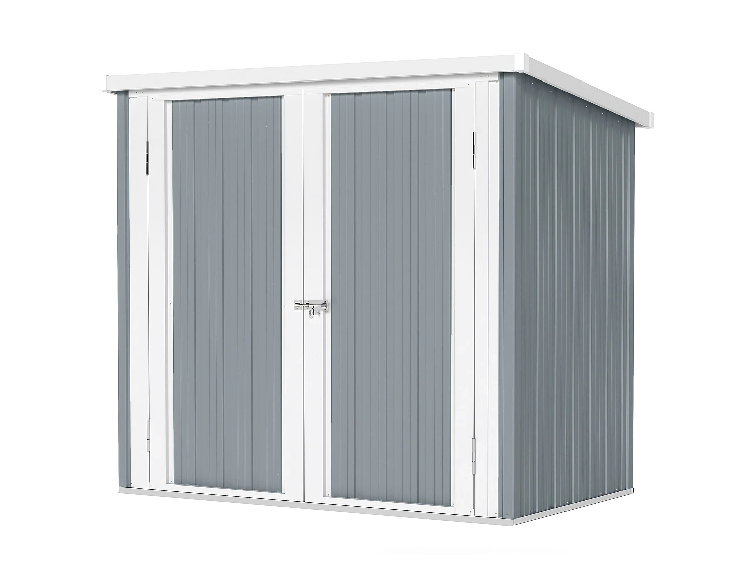 Abri de jardin 1,09 m² - 2 portes verrouillables - tôle d'acier gris clair