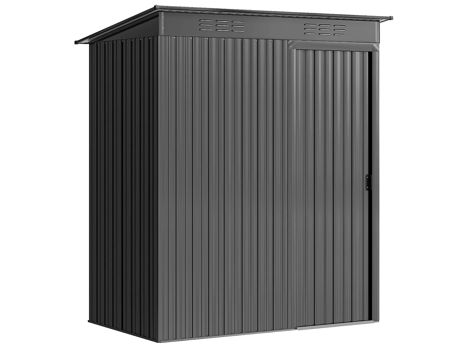 Abri de jardin métal 1,37 m² porte coulissante anthracite