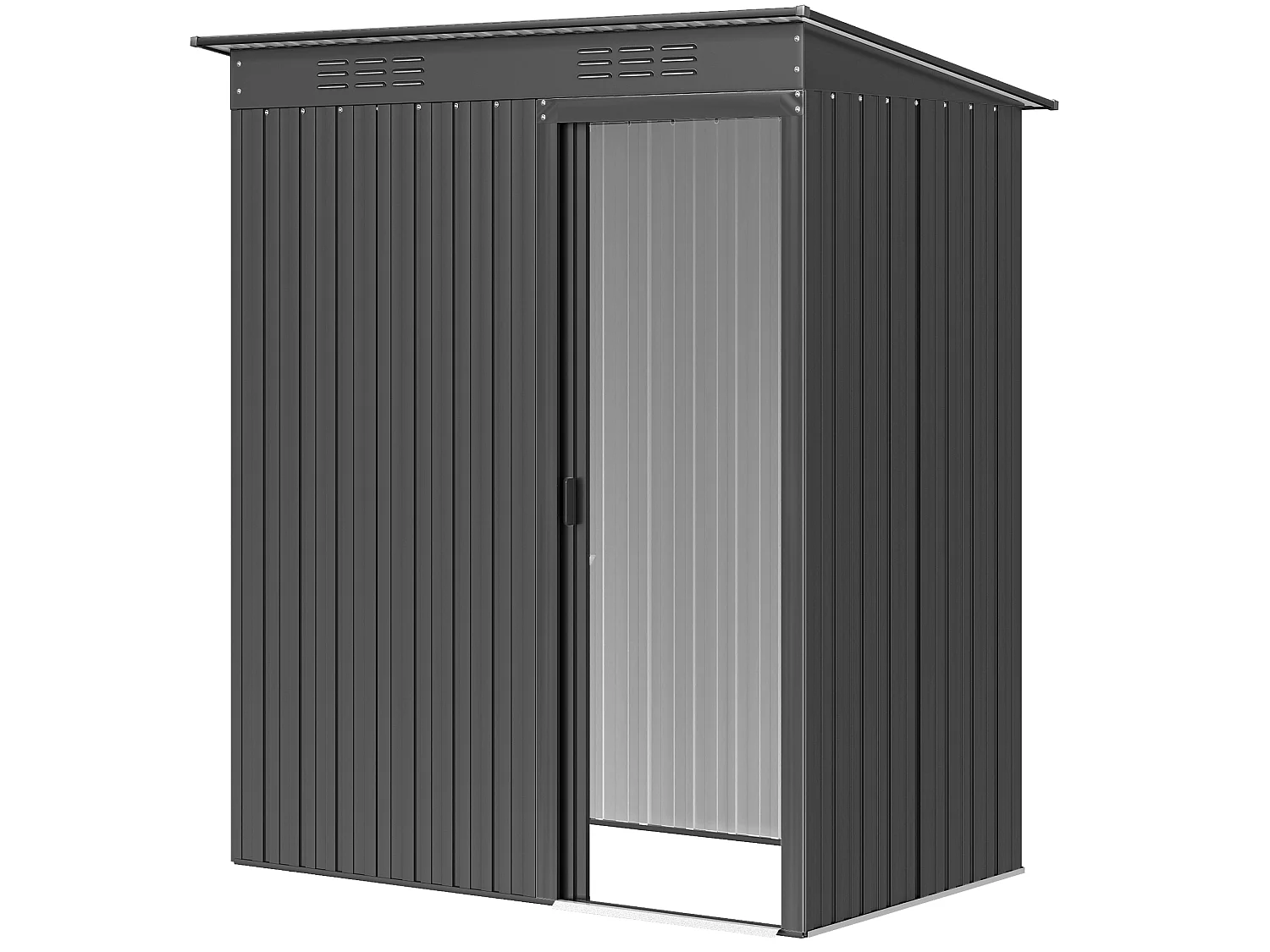 Abri de jardin métal 1,37 m² porte coulissante anthracite