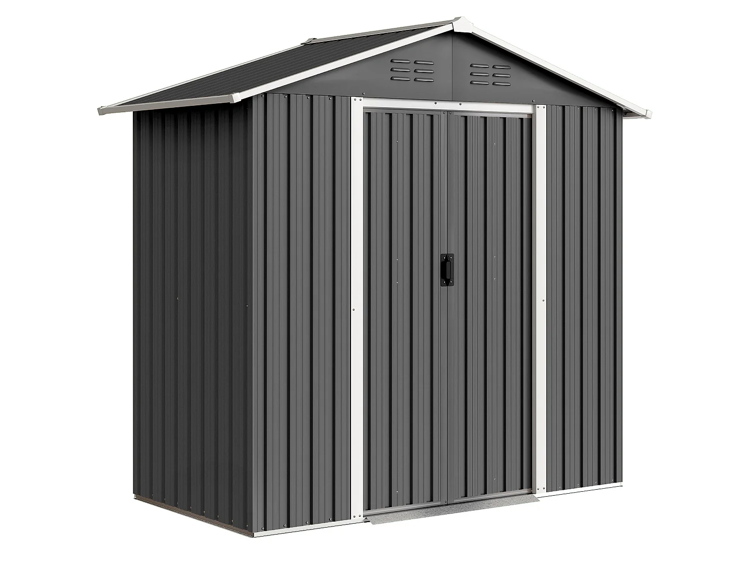 Abri de jardin 1,8 m² - cabanon 2 portes coulissantes verrouillables - tôle d'acier ondulé gris