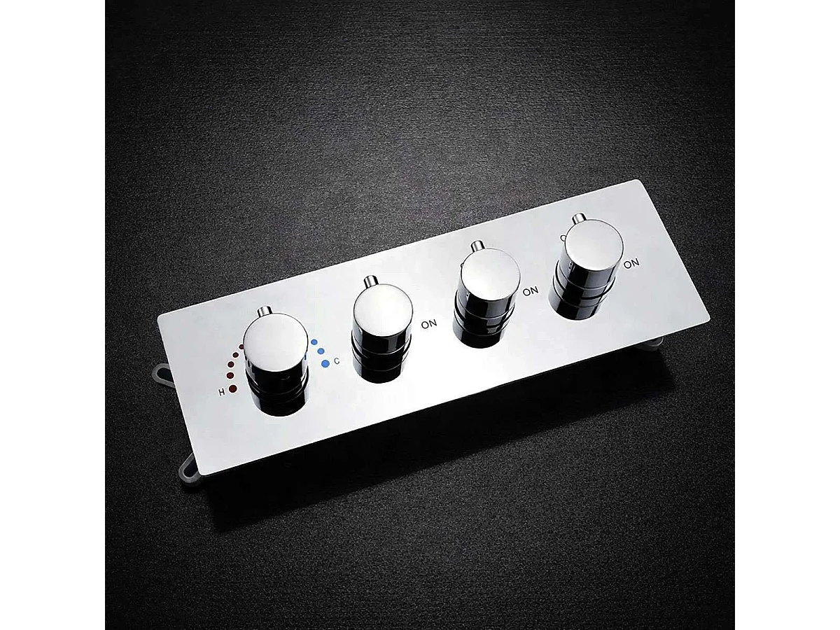 Rome LED Chrom Thermostatisches Einbauduschset mit 3 Funktionen