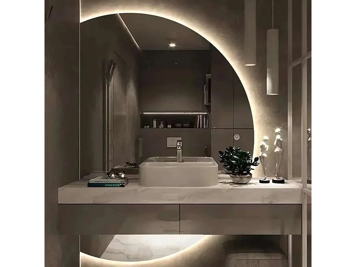 Miroir led demi lune 1000 x 900 mm sensitif, Openda