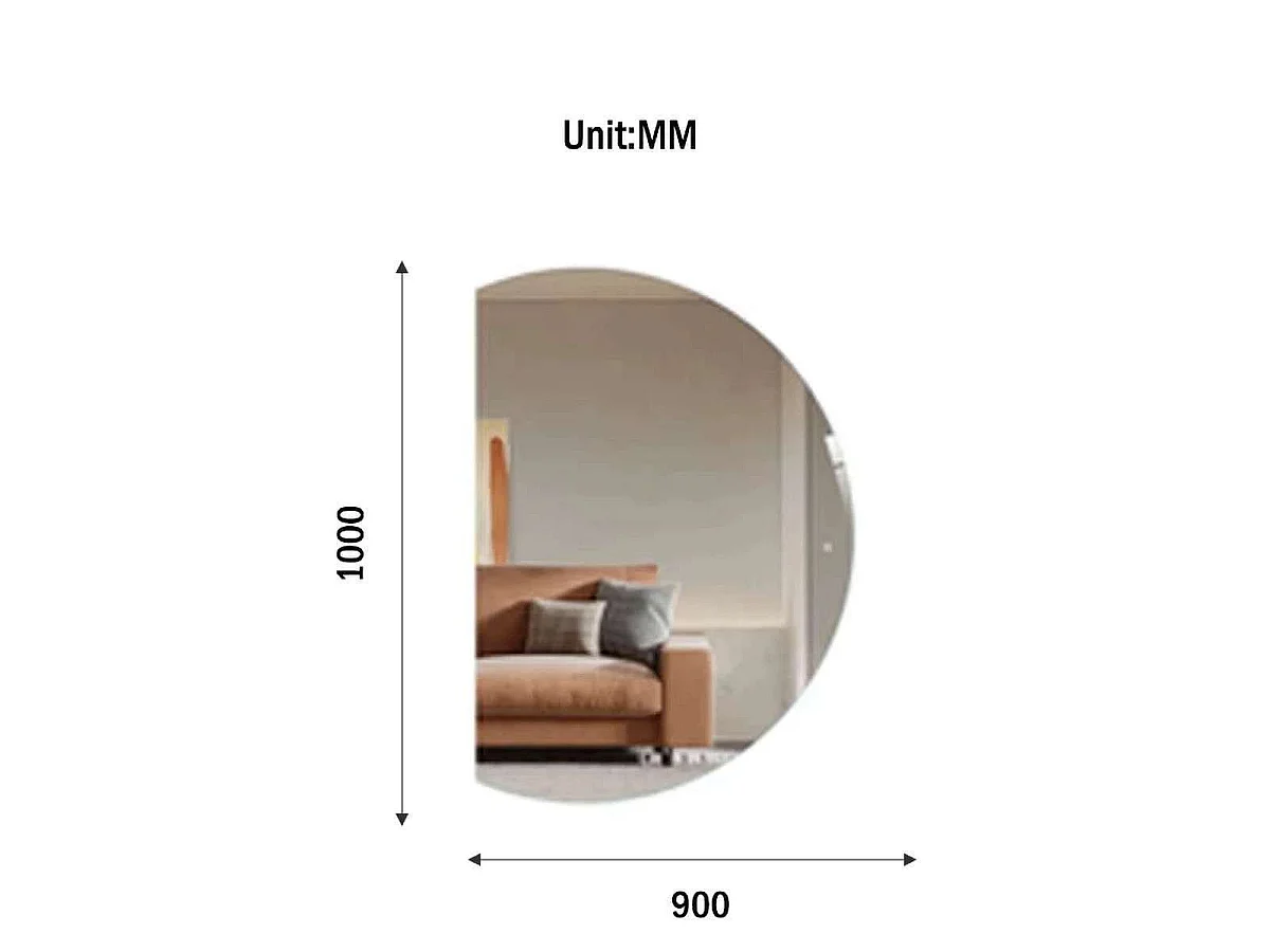 Miroir led demi lune 1000 x 900 mm sensitif, Openda