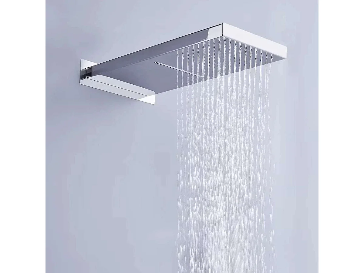 Stross Thermostatischer Wandmontierter Regenduschkopf 565 x 220 mm mit LED-Lichtern