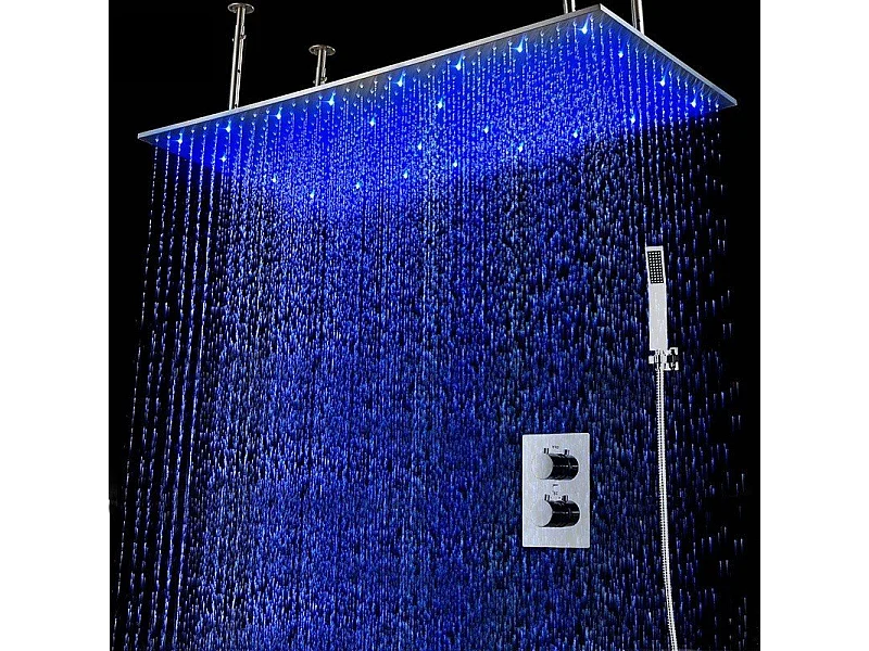 🌀 Ciel de pluie XXL LED 1000 x 500 mm, composition de douche thermostatique | Ultron