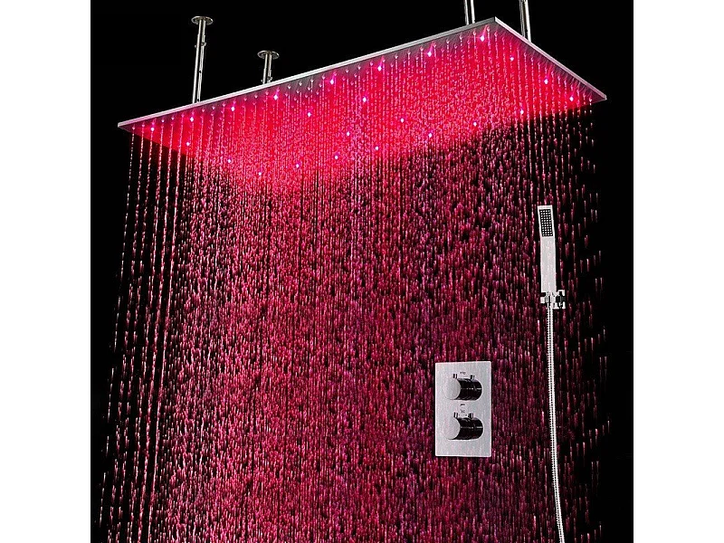 🌀 Ciel de pluie XXL LED 1000 x 500 mm, composition de douche thermostatique | Ultron