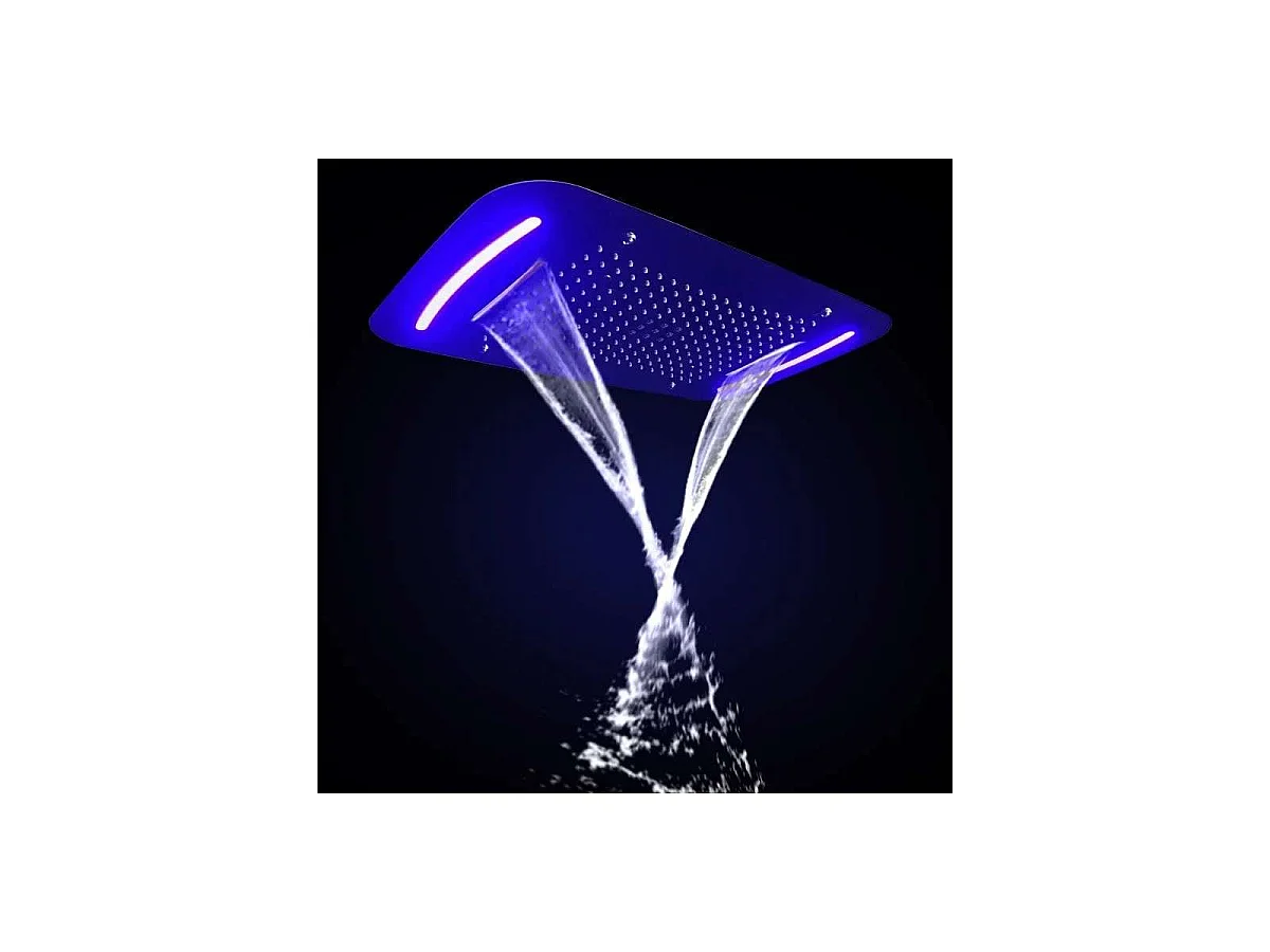 Oruis LED RGB Regenduschkopf 710 x 430 mm Thermostatisches Duschsystem