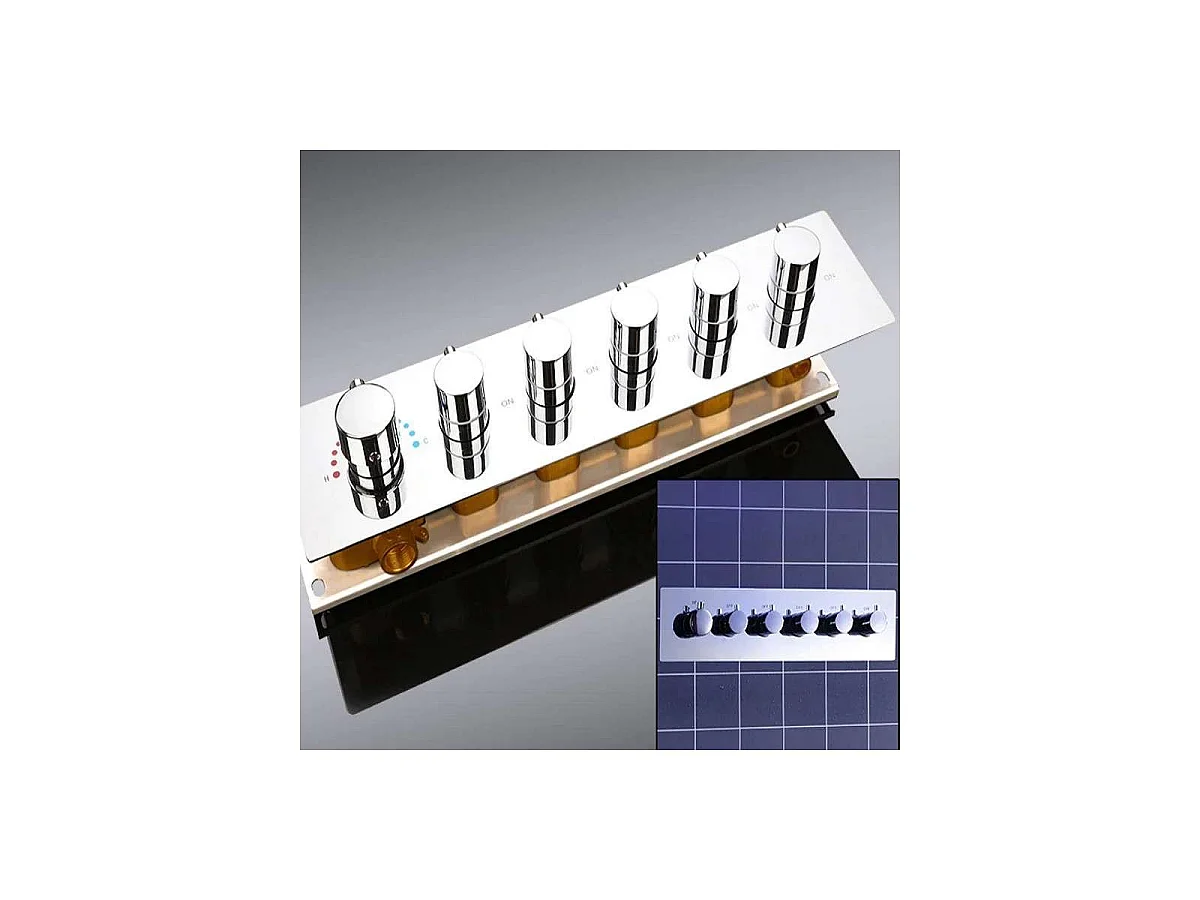 Oruis LED RGB Regenduschkopf 710 x 430 mm Thermostatisches Duschsystem