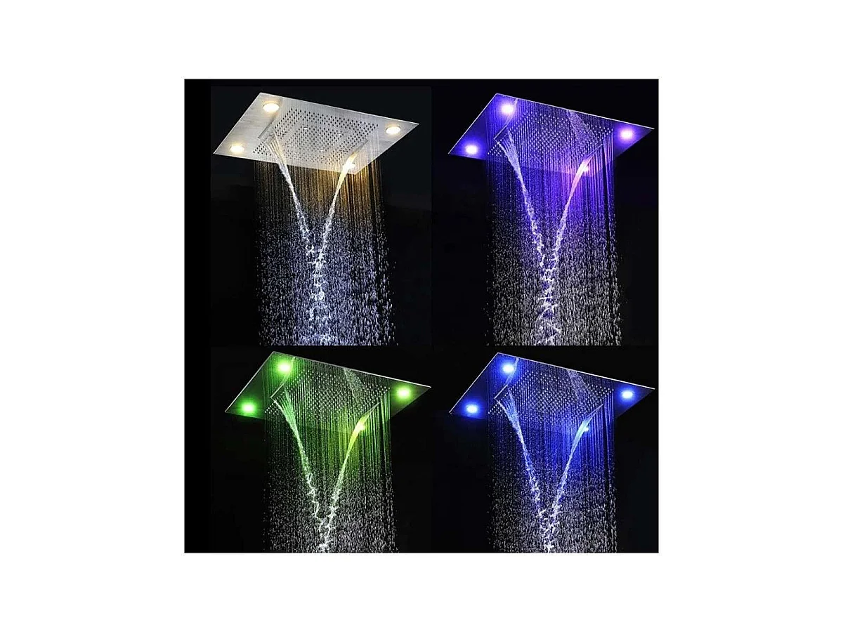 Luxuriöser Regenduschkopf 800 x 600 mm mit Bluetooth Musik LED | Torpedo