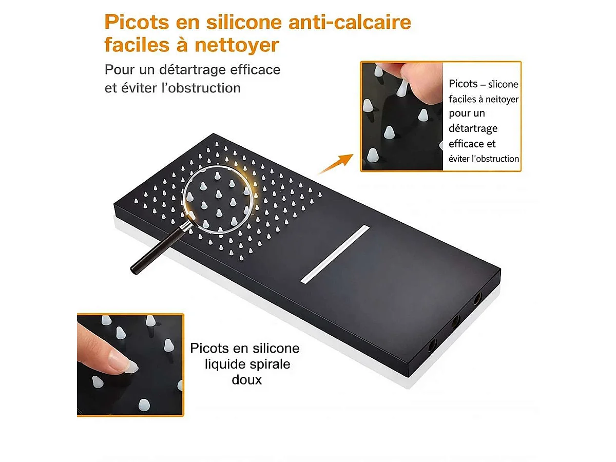 Sistema de Duche Termostático Preto Fosco Montado na Parede com Bluetooth e 6 Jatos de Massagem Corporal - Vasil