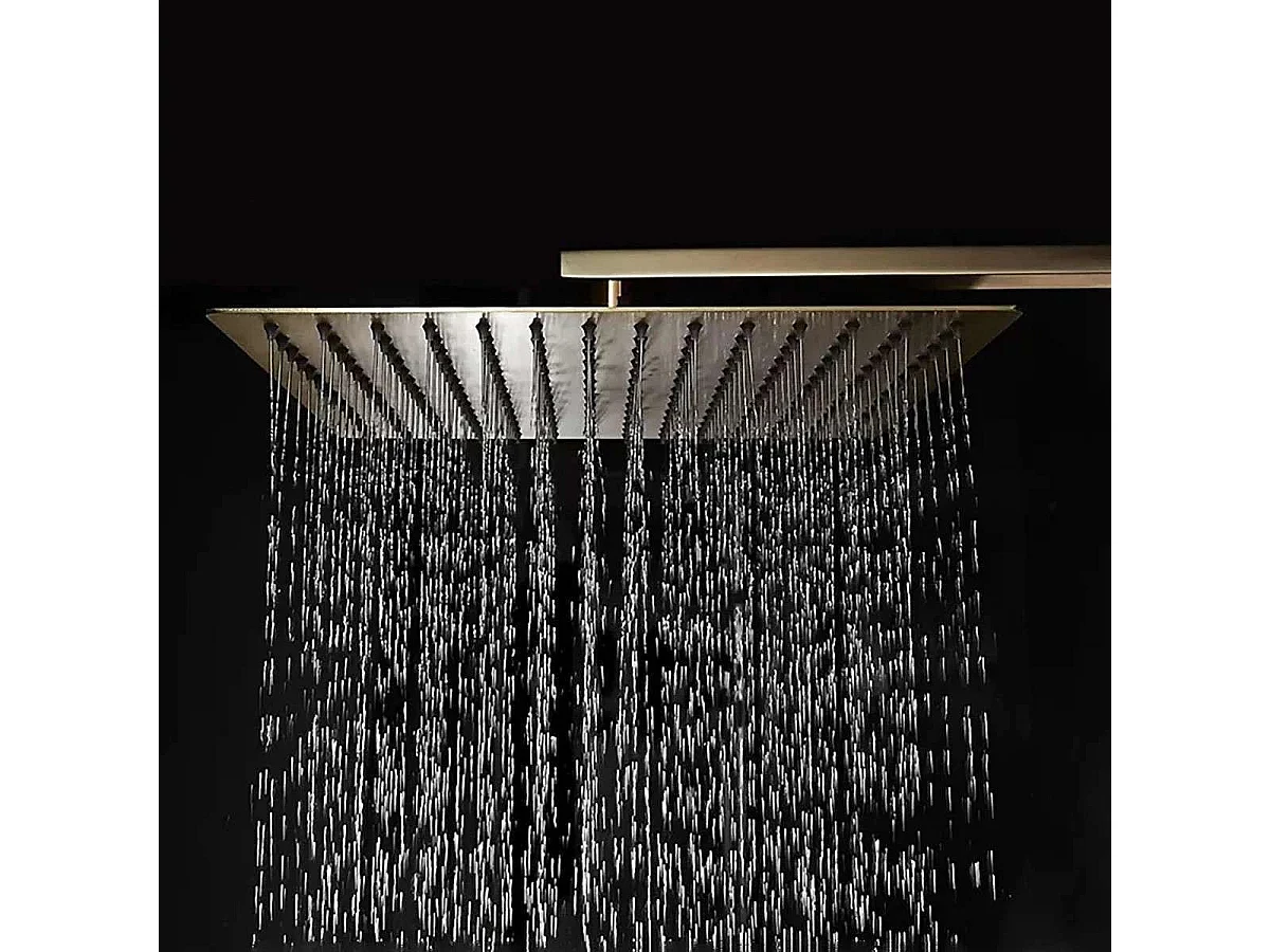 Columna de Ducha de Baño Tsari en Oro Cepillado "Denia" con Altura Ajustable y Diseño de Lujo