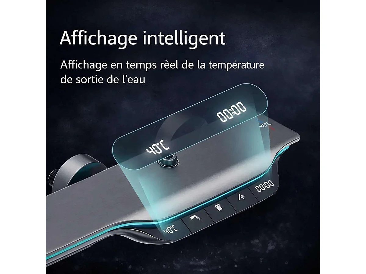 Colonne de douche thermostatique à LED – Victoria