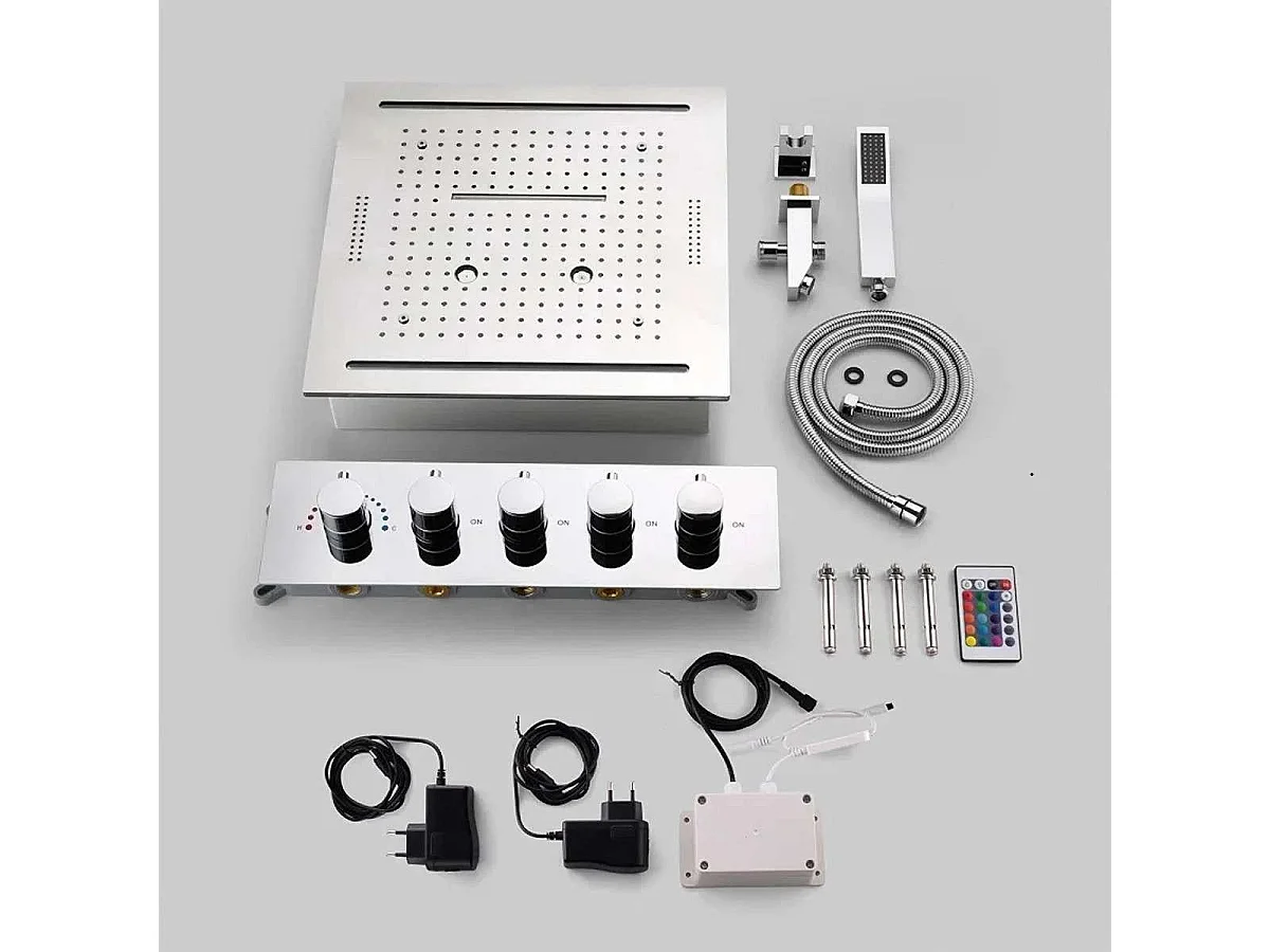 Luxuriöser Bluetooth-Musikregenduschkopf 400 x 400 mm, Verchromt - Replay