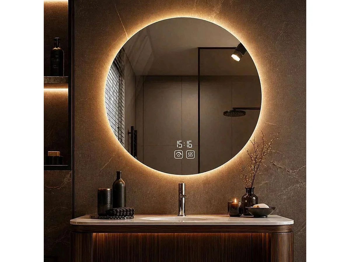 Miroir Ø60 cm lumineux, led antibuée, Rique