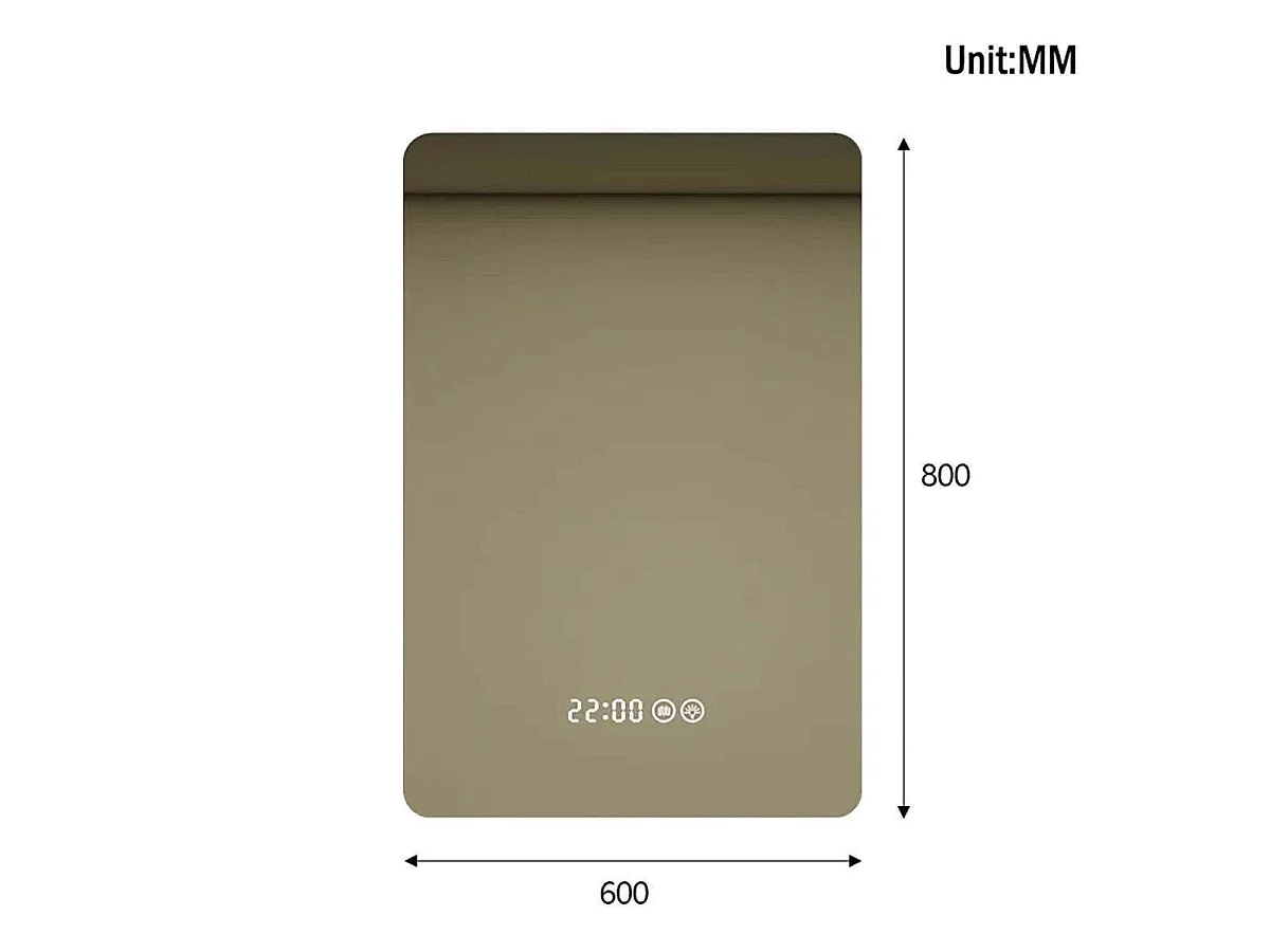 Miroir led de salle de bain sensitif 60 x 80 cm, Galis
