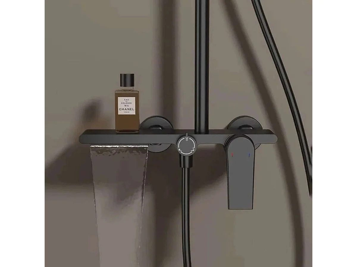 Colonna Doccia "Divine" Nero Opaco - 3 Funzioni con Miscelatore e Altezza Regolabile 🚿🖤
