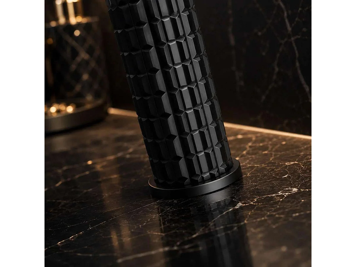 VERHOOGDE Zwarte Messing Wastafelkraan Mengkraan DARK 280mm Hoogte