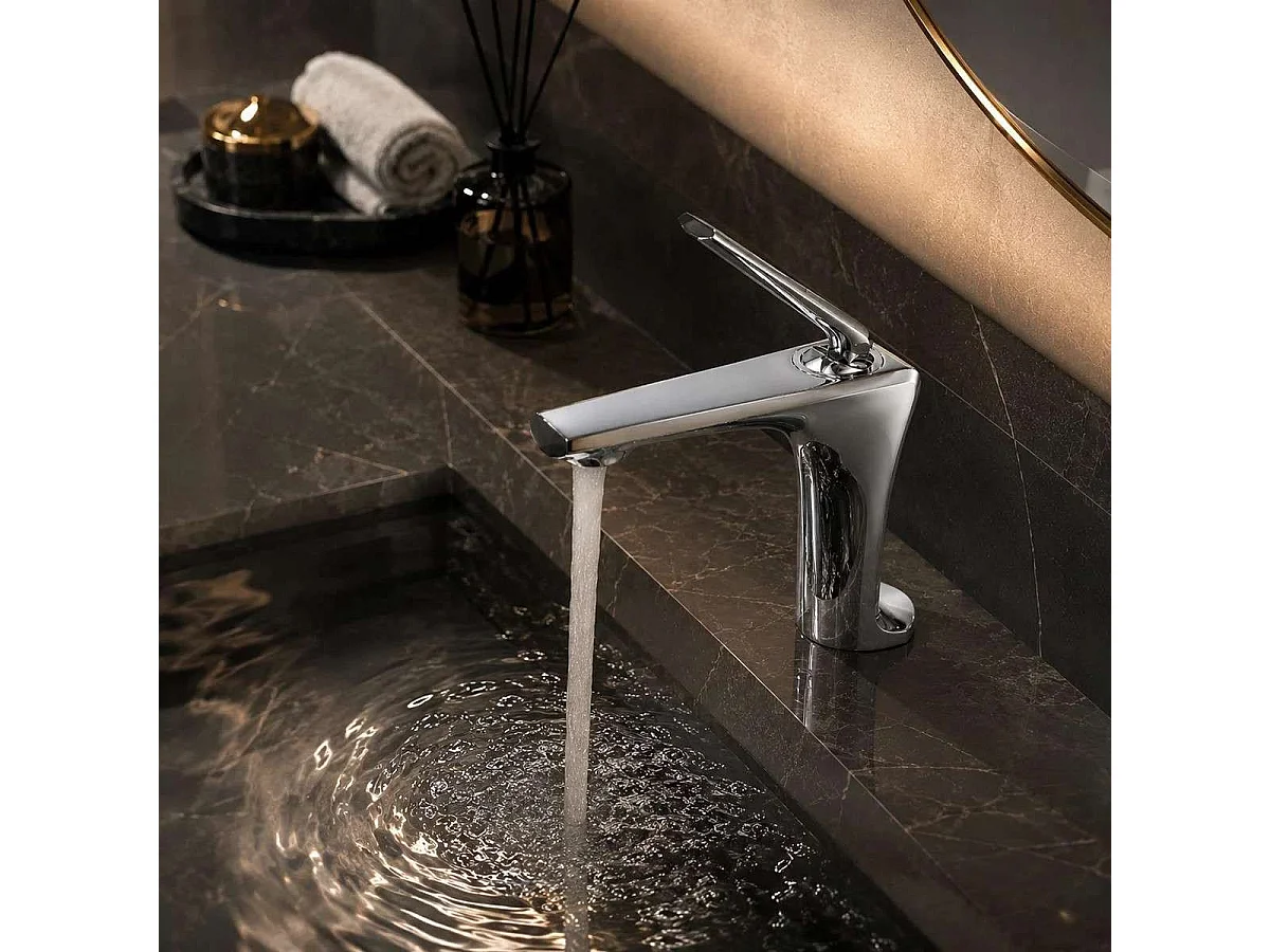 Robinet mitigeur lavabo chrome, Cyrius