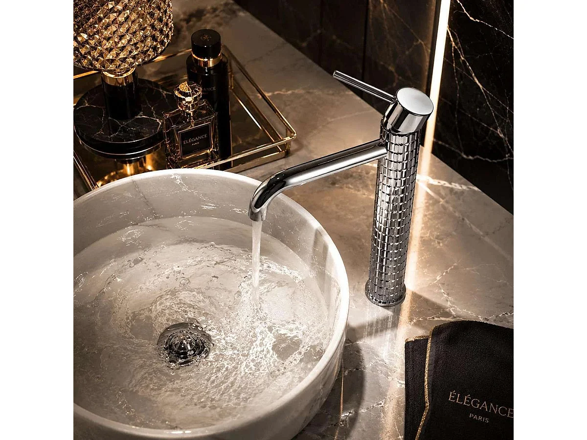 Mitigeur haut lavabo vasque Chrome, Iron