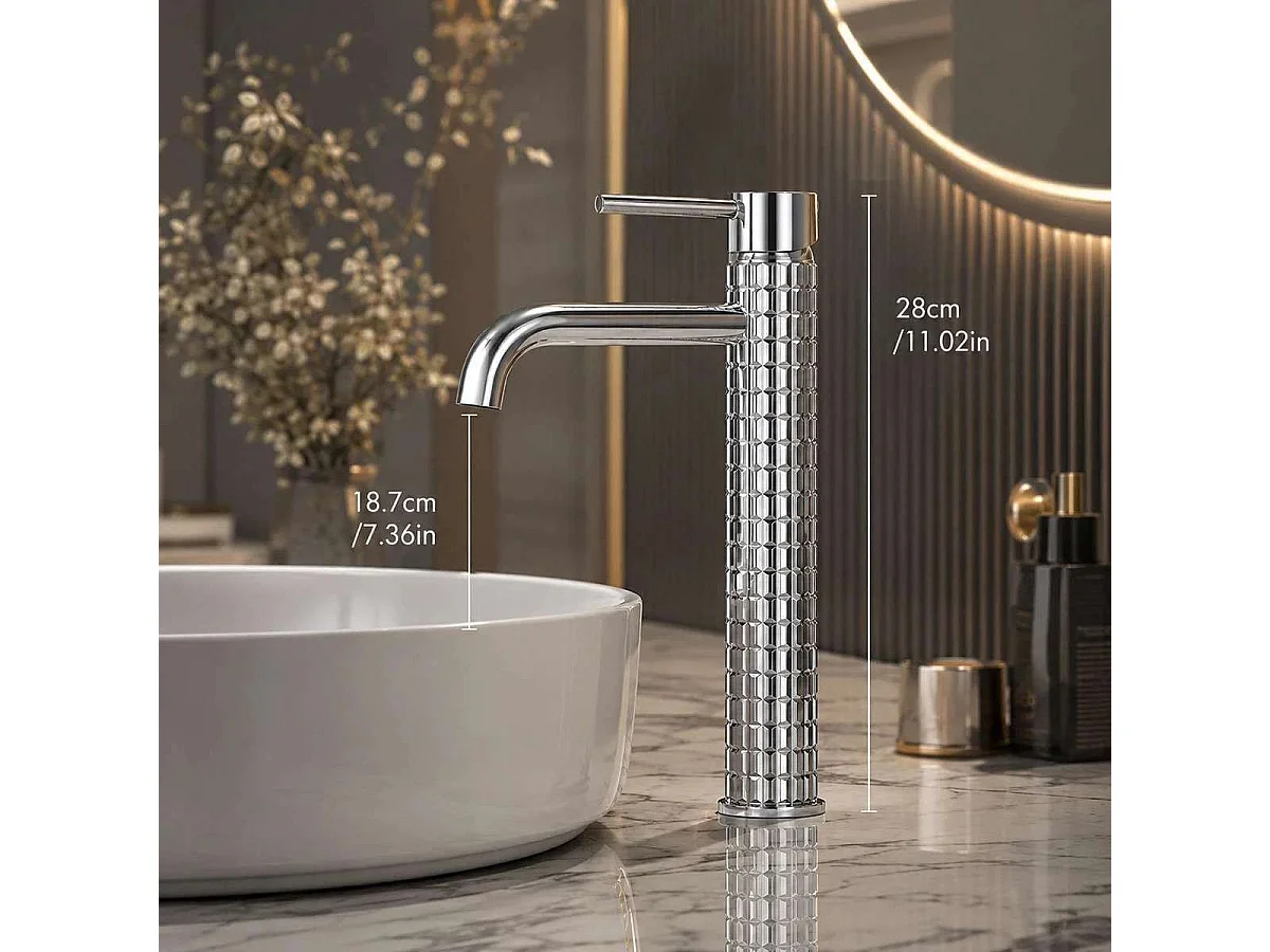 Mitigeur haut lavabo vasque Chrome, Iron