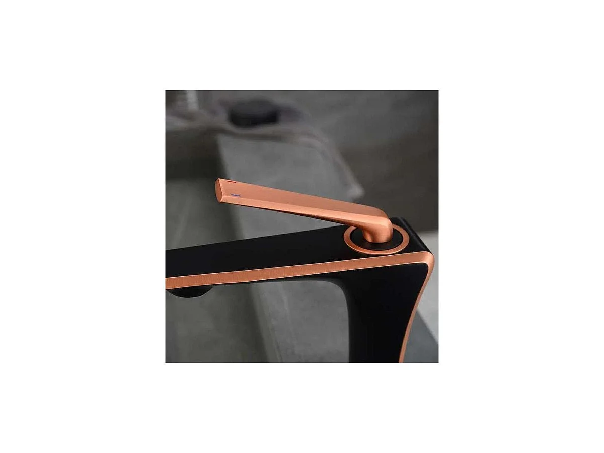 Robinet mitigeur lavabo or rose/noir, Venus