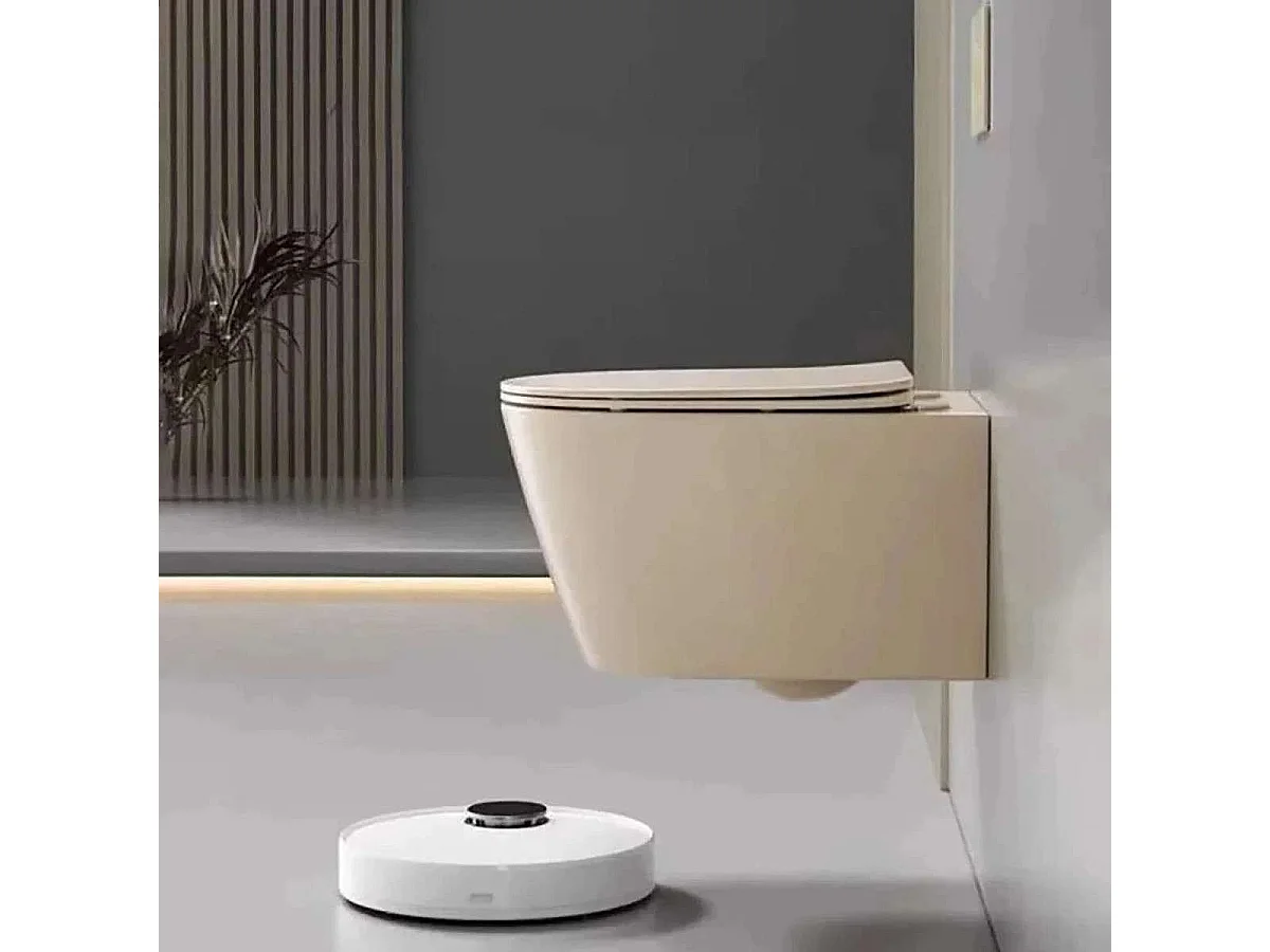 Elegante Beige Wandhangend Toilet met Eco Spoeling en Soft-Close Zitting
