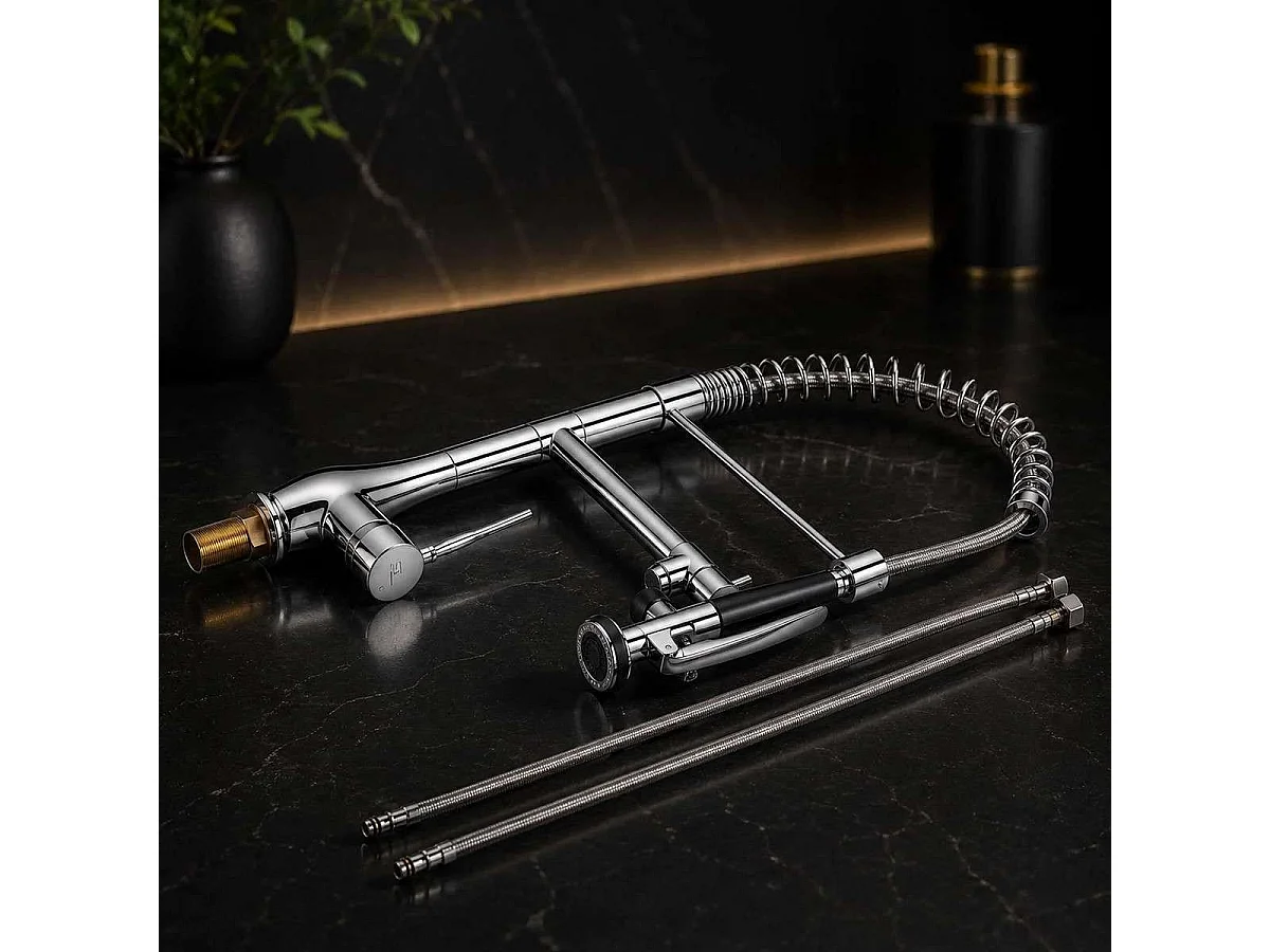 Robinet mitigeur évier de cuisine chrome, Calor
