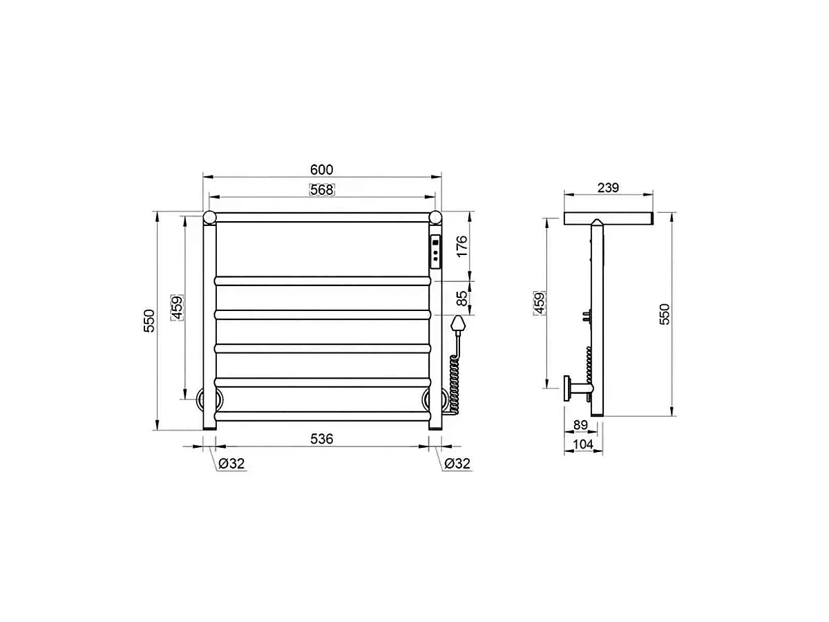 Sèche serviette électrique doré brossé, Minos
